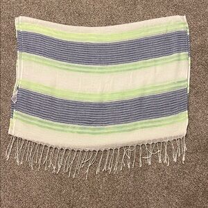 Maurice’s Blue and Neon‎ Green Scarf